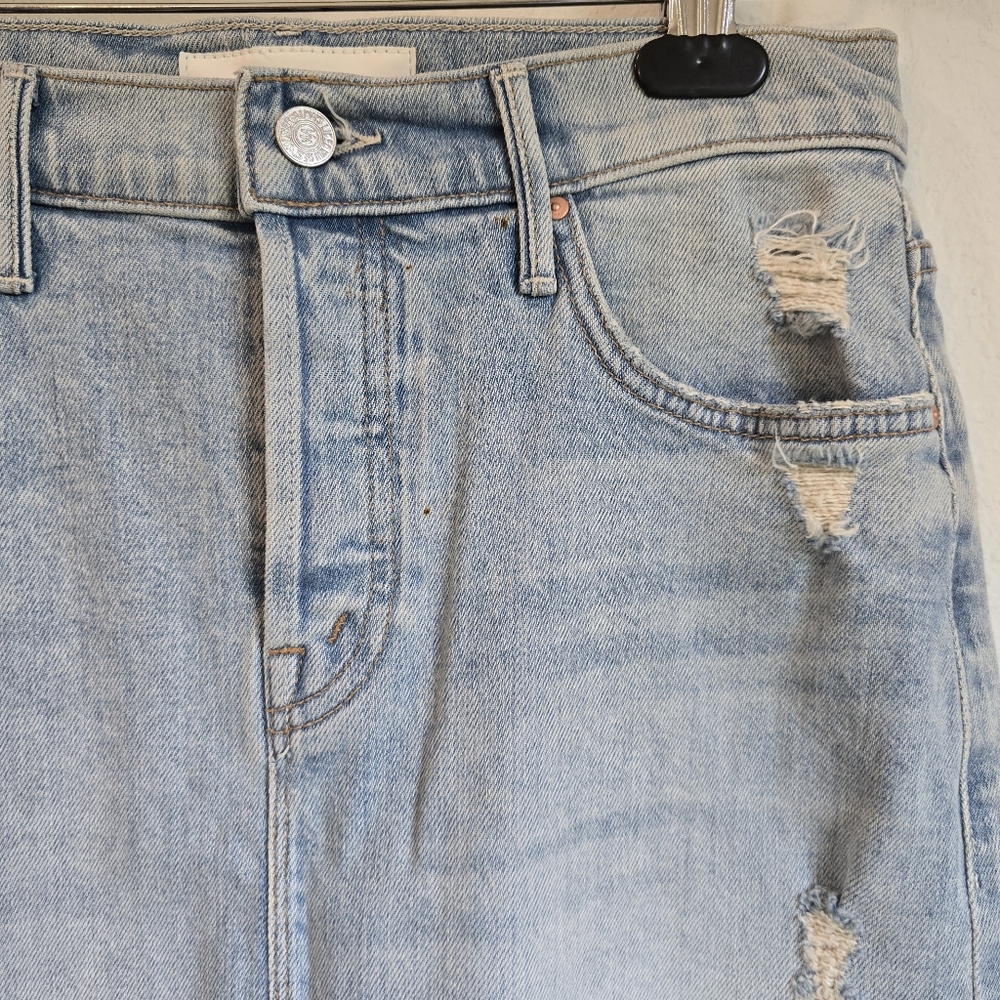 NWOT Mother Vagabond Midi Frayed Hem Skirt 27 - Picture 5 of 16